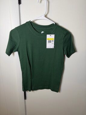 Nike Green Embroidered Swoosh Crew Tee